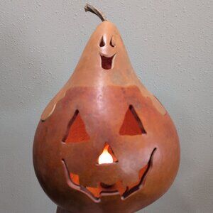 Vintage Halloween Gourd Light Up Decoration Handcrafted By Meadowbrook Gourds...